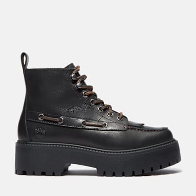 Timberland Stone Street Platform Kiltie Boot for Women in Black, Woman, Black