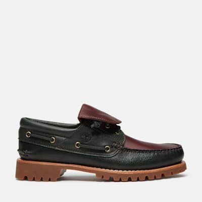 Timberland Authentic 3-Eye Lug Boat Shoe for Men in Dark Green/Dark Brown, Man, Brown