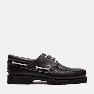 Timberland Road Trip 3-Eye Lug Handsewn Boat Shoe for Men in Black/Brown, Man, Black