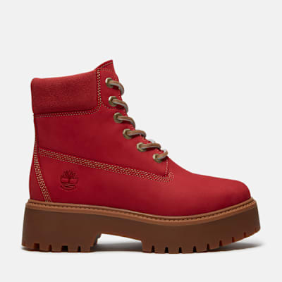 Timberland Stone Street 6-Inch Waterproof Platform Boot for Women in Red, Woman, Red