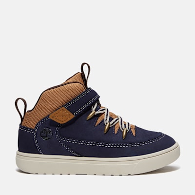 Timberland Lisbon Street Mid Hook-and-Loop Trainer for Junior in Dark Blue/Brown, Blue