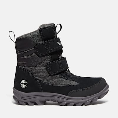 Timberland Chillberg Hook-and-Loop Snow Boot for Toddler in Black, Black