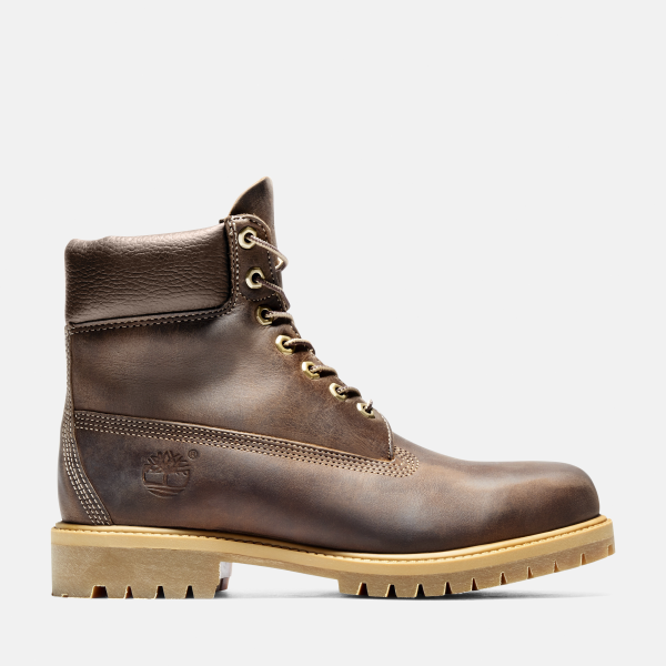 Timberland Premium 6 Inch Waterproof Heritage Boot Voor Heren In Donkerbruin Bruin, Grootte 39