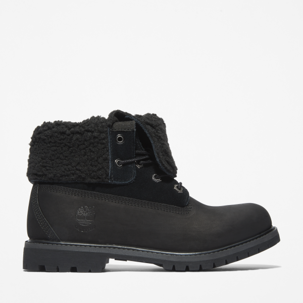 Timberland Authentics Waterproof Roll-top Boot Voor Dames In Zwart Zwart, Grootte 41