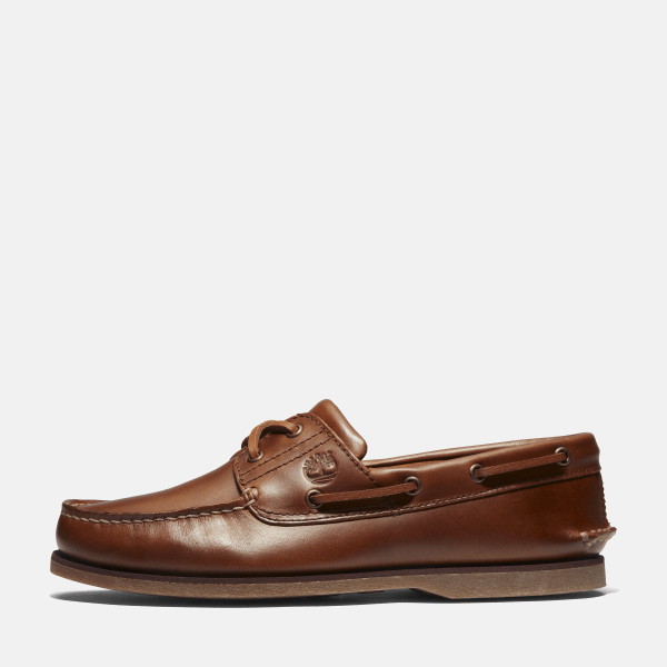 Classic 2-Eye Boat Shoe for Men in Brown
