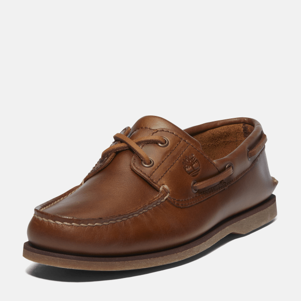 Classic 2-Eye Boat Shoe for Men in Brown