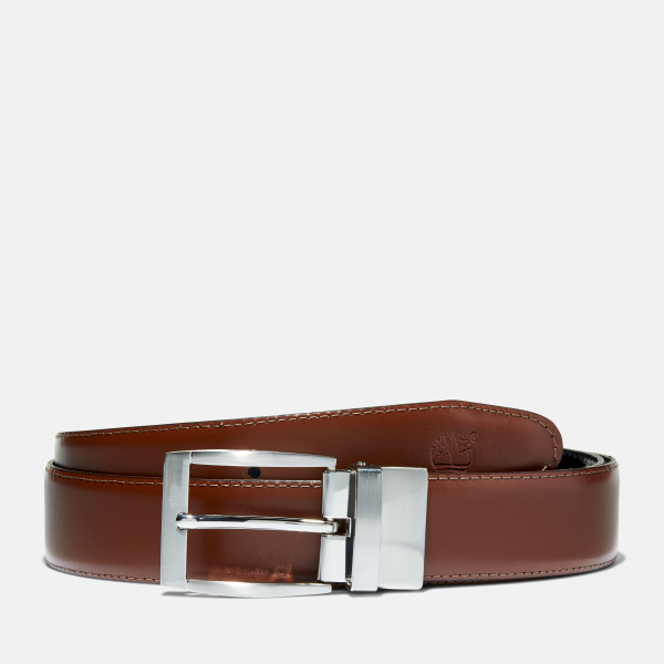 Timberland - Bay Ridge 35mm Classic Reversible Leather Belt for Men in Brown, Man, Brown, Size: M