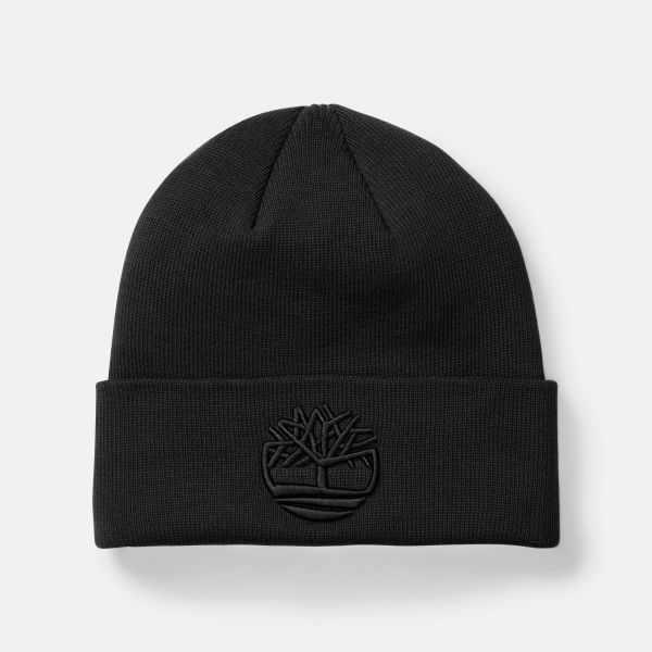 Timberland Uniseks Ton Sur Ton 3d Geborduurde Beanie In Zwart Zwart, Grootte ALLE