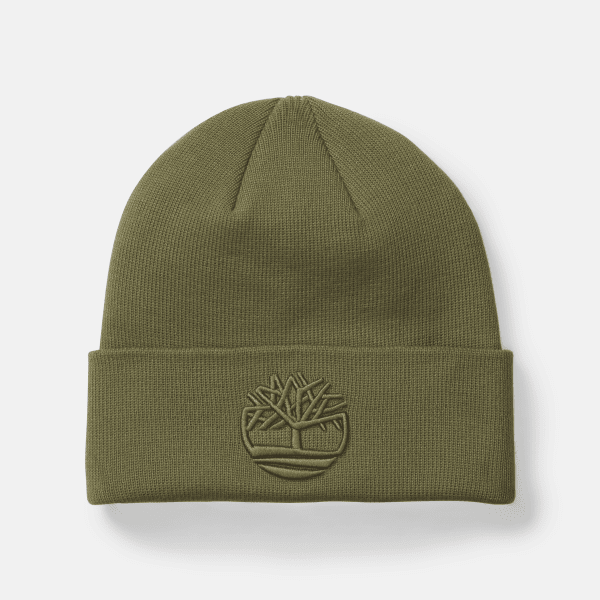 Timberland Ton Sur Ton 3d Geborduurde Beanie Voor Heren In Donkergroen Groen, Grootte ALLE