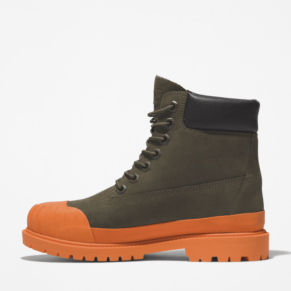 Bota 6 Inch Bee Line x Timberland con Puntera de Goma para Mujer en verde oscuro naranja