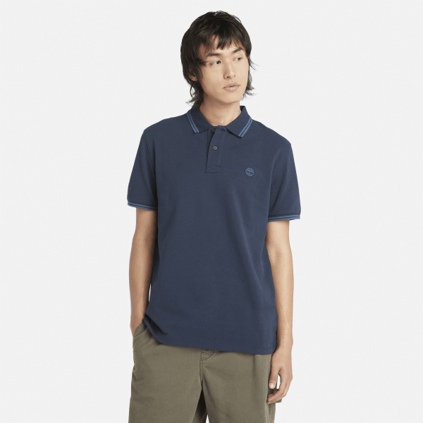 Timberland Tipped Piqué Polo Donkerblauw