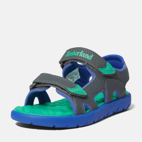 Perkins Row 2-Strap Sandal for Junior in Grey/Green