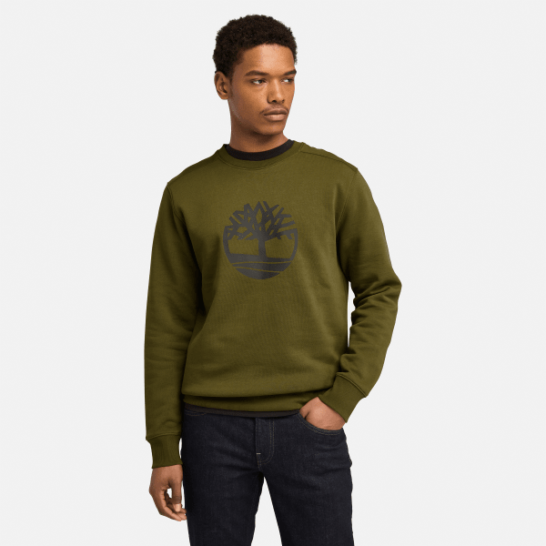 Timberland - Tree Logo Crew Neck Sweatshirt - Trui maat L, olijfgroen