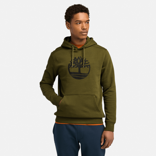 Timberland - Tree Logo Hoodie - Hoodie maat M, olijfgroen