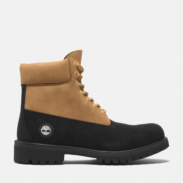 Timberland - Timberland Premium 6 Inch Veterboot voor heren in zwart/geel, Man, geel, Grootte: 44