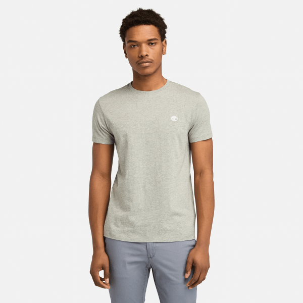 Timberland - Oyster River Chest Logo T-shirt met korte mouwen (slimfit) voor heren in lichtgrijs, Man, grijs, Grootte: 3XL
