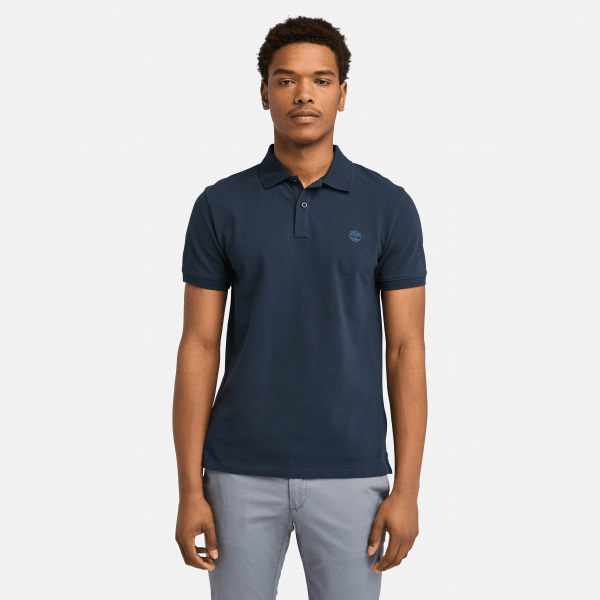 Timberland - Oyster River Polo met logo en korte mouwen (slimfit) voor heren in donkerblauw, Man, blauw, Grootte: XXL