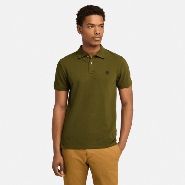 Timberland - Oyster River Polo met logo en korte mouwen (slimfit) voor heren in groen, Man, groen, Grootte: S