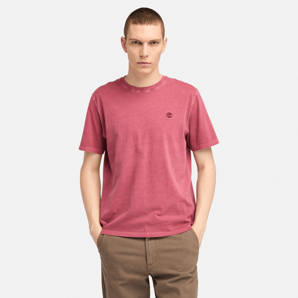 Timberland - Dunstan River achteraf gekleurd T-shirt met korte mouwen voor heren in rood, Man, rood, Grootte: L