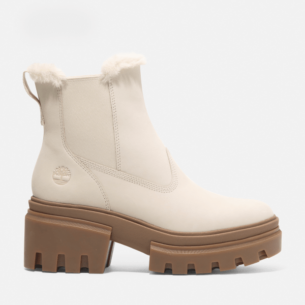 Timberland - Everleigh Halfhoge Boot met warme voering voor dames in wit, Vrouw, wit, Grootte: 37