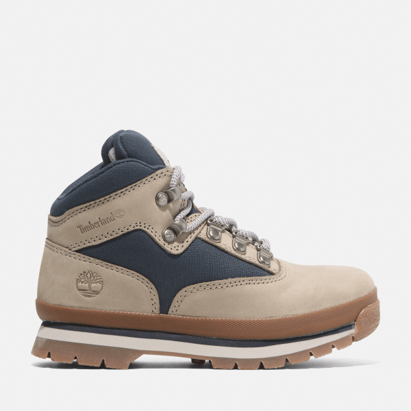 Timberland - Euro Hiker Mid Lace-Up Boot voor kids in beige en donkerblauw, unisex, beige, Grootte: 32