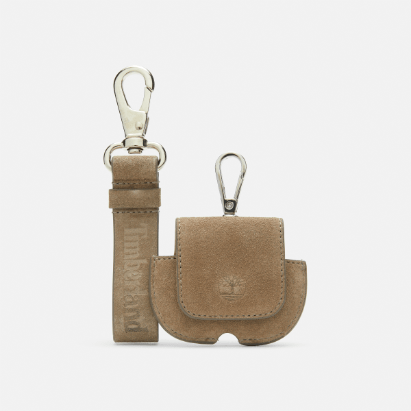 Timberland - Suède cadeaucase met sleutelhanger voor AirPods in beige, unisex, beige