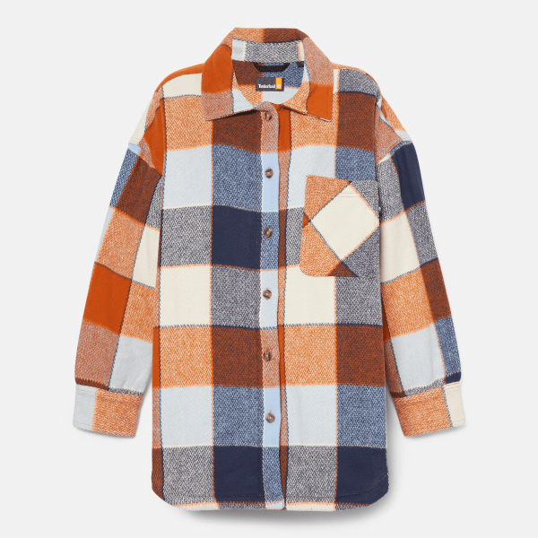 Zara Plaid Flannel Overshirt Side orders Pockets Orange Size M