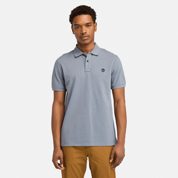 Timberland - Millers River piqué poloshirt met korte mouwen voor heren in grijs, Man, grijs, Grootte: M