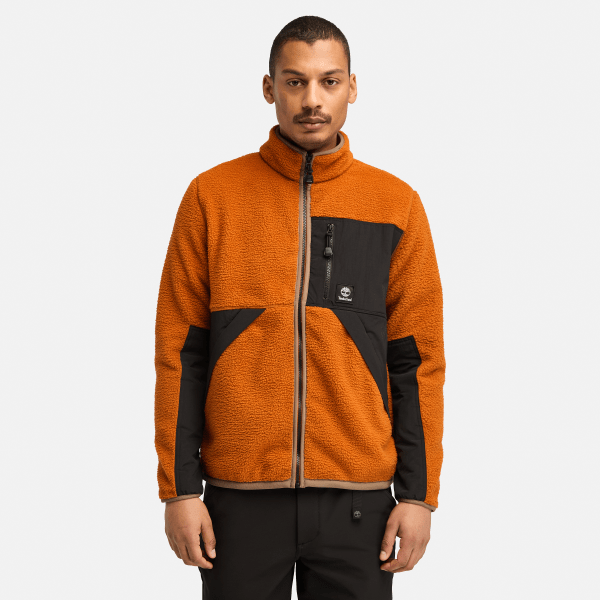 Timberland - Jack van hoogpolig fleece voor heren in oranje, Man, oranje, Grootte: XXL