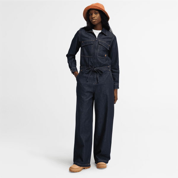 Timberland - REFIBRA Denim Overall voor dames in donkerblauw, Vrouw, blauw, Grootte: L