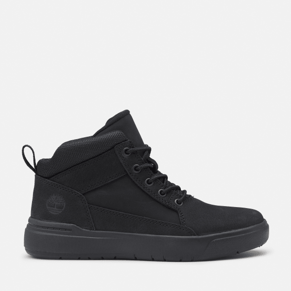 Timberland - Allston halfhoge vetersneaker voor juniors in zwart, unisex, zwart, Grootte: 33
