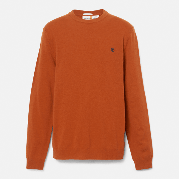 Cohas Brook Merino Crew Neck Jumper for Men in Orange