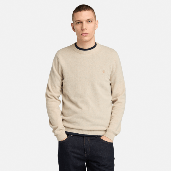 Timberland - Timberland Cohas Brook Merino Crewneck Jumper for Men in Beige, Man, Beige, Size: M