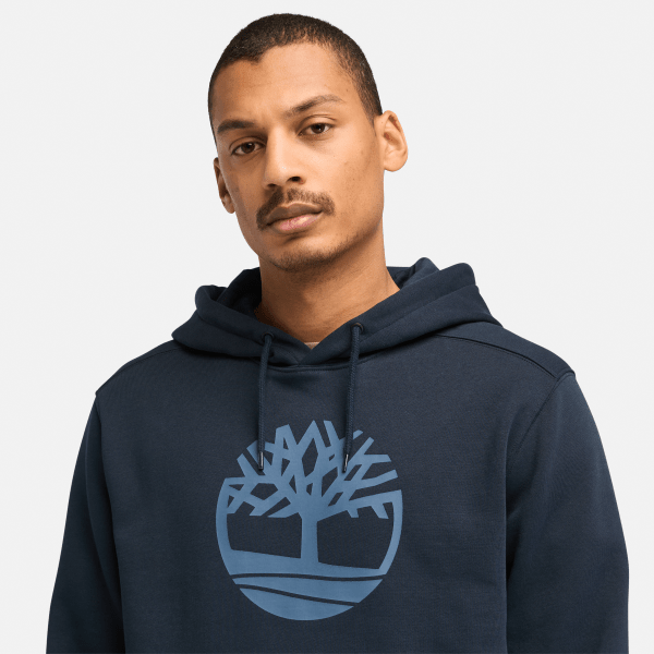 Kennebec River Tree Logo Hoodie for Men in Dark Blue