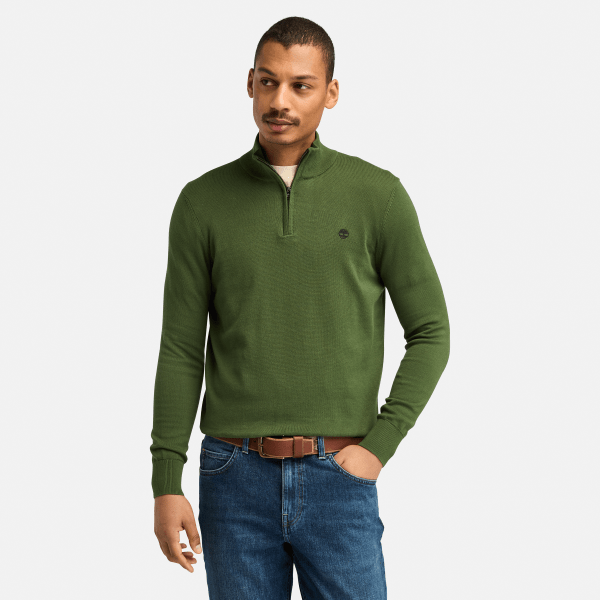 Timberland - Williams River Quarter Zip Jumper for Men in Dark Green, Man, Green, Size: XXL