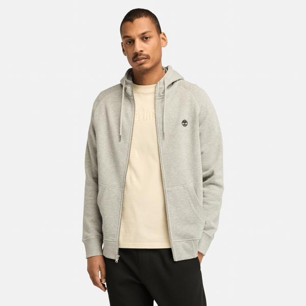 Grey full zip hoodie men's best sale