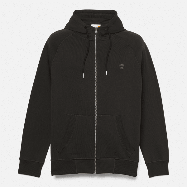 Exeter River Brushback Full-Zip Hoodie for Men in Black