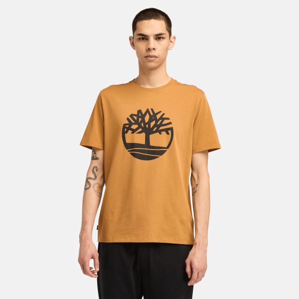 Timberland - Northwood T-shirt met korte mouwen en boomlogo voor heren in geel, Man, geel, Grootte: S