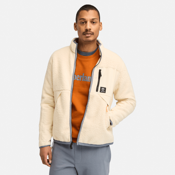 High pile Fleece Jacket for Men in Beige