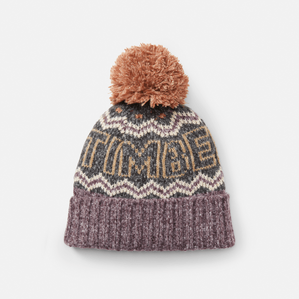 Timberland - Fairisle-muts met omslag voor dames in zwart, Vrouw, zwart