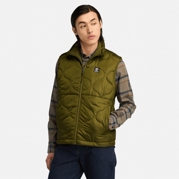 Timberland - Newton Omkeerbare bodywarmer van hoogpolig fleece voor heren in groen, Man, groen, Grootte: 3XL