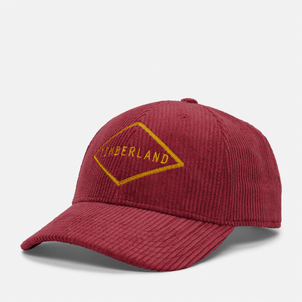 Timberland - All Gender Corduroy Cap in Dark Red, Red