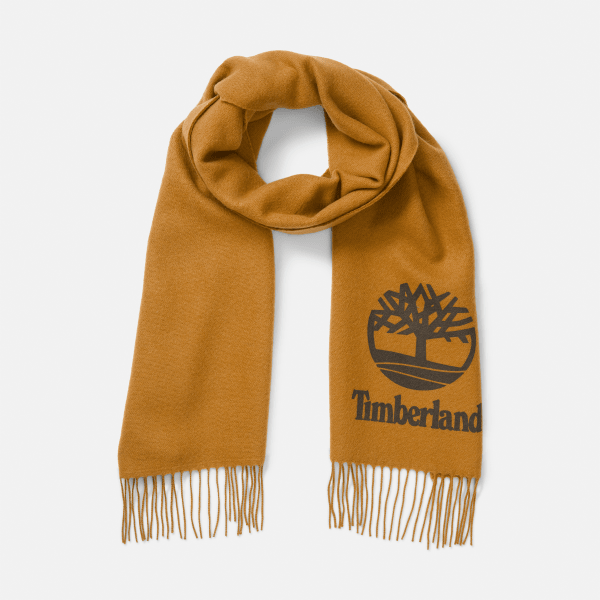 Timberland - Sjaal van geverfd garen met logoprint voor heren in geel, Man, geel