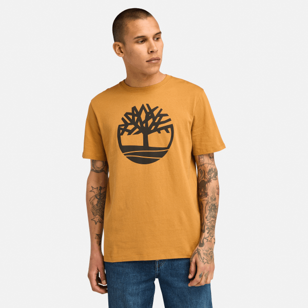 Timberland - Kennebec River Tree Logo T-Shirt for Men in Dark Yellow, Man, Yellow, Size: 3XL