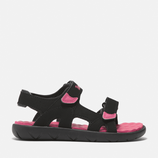 Timberland - Perkins Row Backstrap Sandal for Toddler in Black/Pink, Black, Size: 10