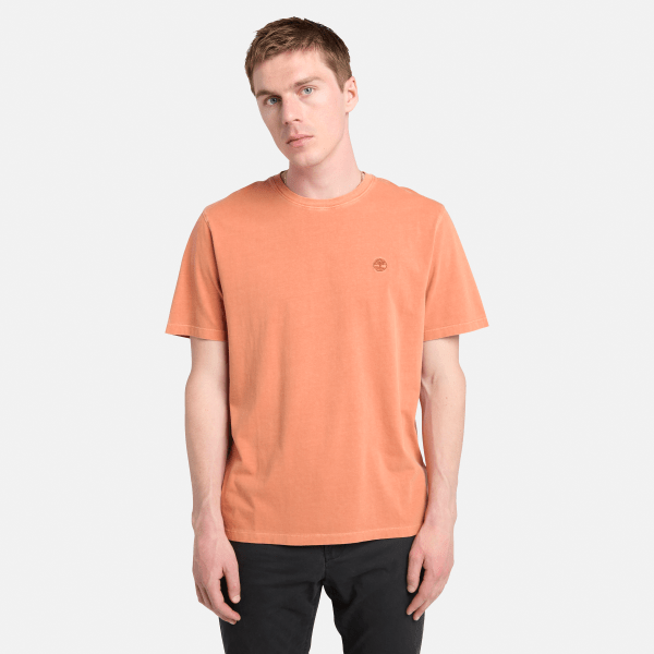 Timberland - Dunstan River achteraf gekleurd T-shirt met korte mouwen voor heren in oranje, Man, oranje, Grootte: XL