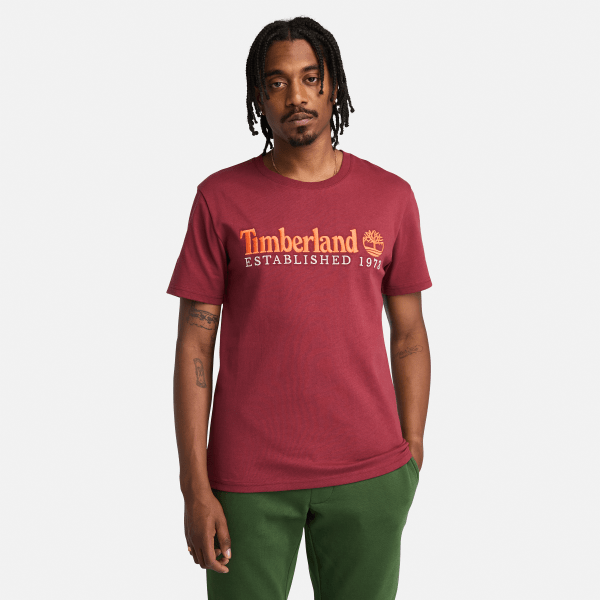 Timberland - T-shirt met 'Established 1973'-borduursel voor heren in rood, Man, rood, Grootte: S