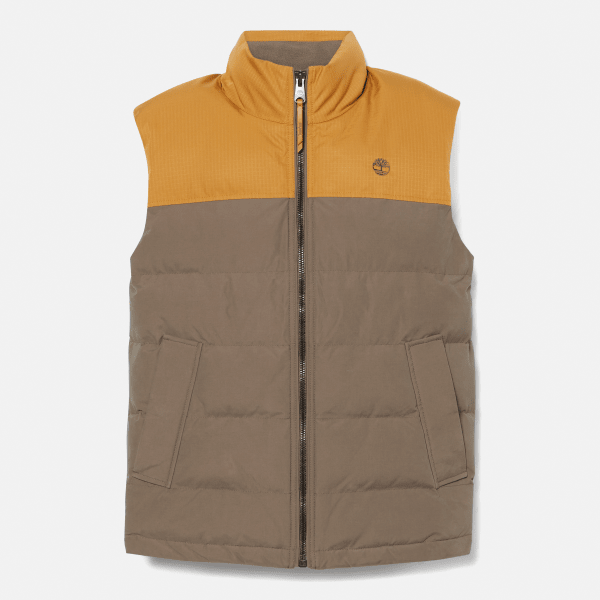 Welch Mountain Durable Water Repellent Puffer Vest for Men in Yellow Brown