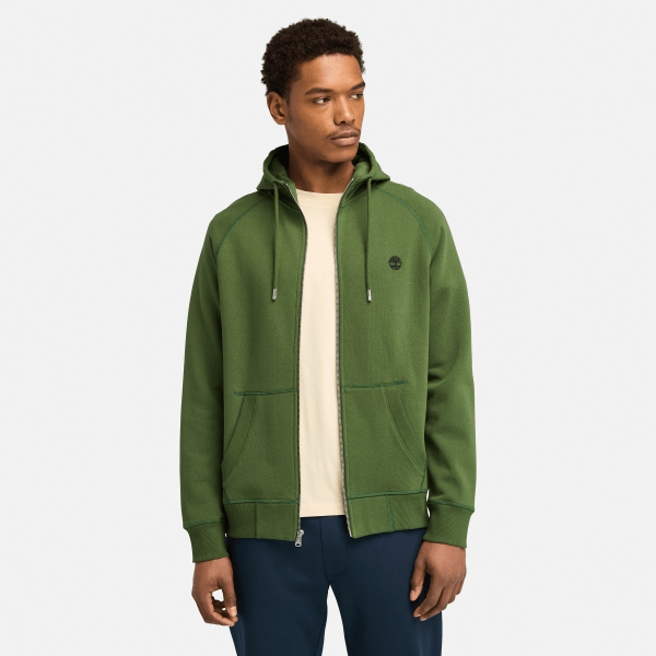 Timberland - Brushed Back Full Zip Hoodie - Hoodie maat M, olijfgroen