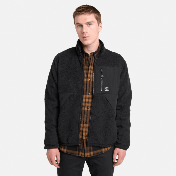 Timberland - Sherpa Mix Media Fleece - Fleecevest maat XL, zwart